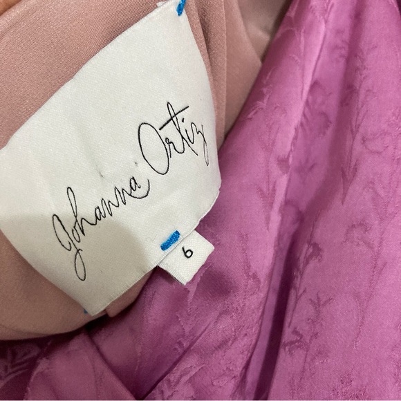 Johanna Ortiz Midnight Promises Satin Jacquard Pink Mini Dress Size 6 - Picture 7 of 14